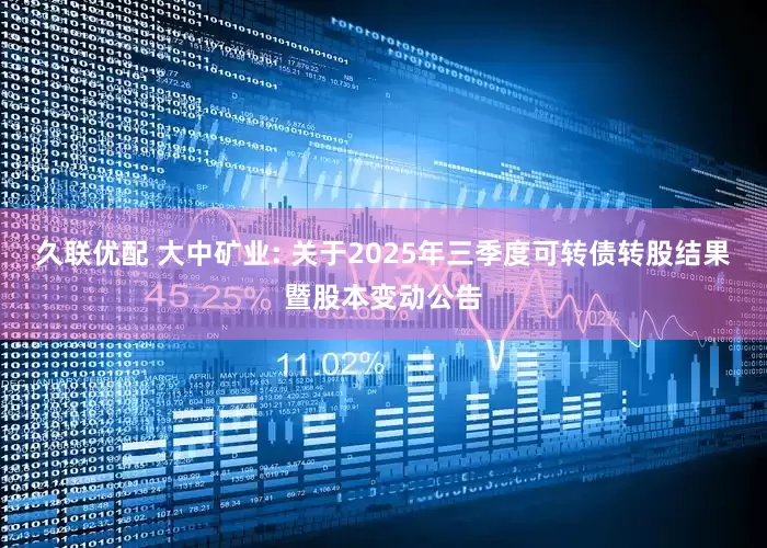 久联优配 大中矿业: 关于2025年三季度可转债转股结果暨股本变动公告